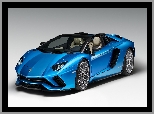 2018, Niebieskie, Lamborghini Aventador S Roadster